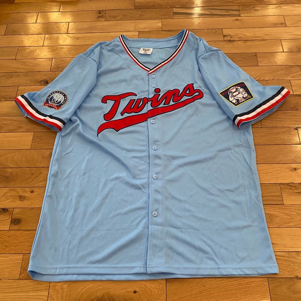 Minnesota Twins Joe Mauer Baseball Jersey Light Blue Adult X Large‎